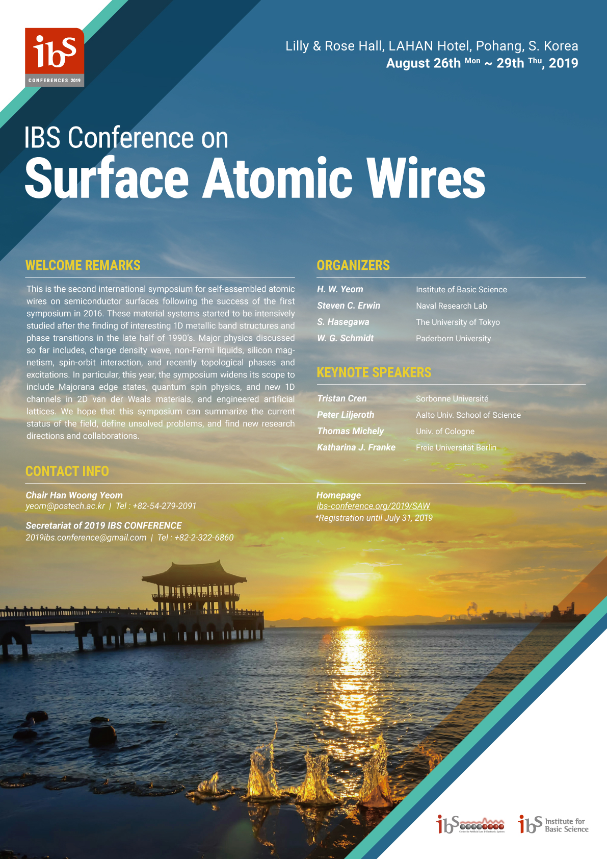 2019 IBS Conference on Surface Atomic Wires 사진